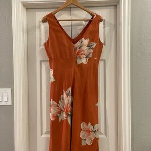 Banana Republic Tropical Tangerine Floral Summer Dress